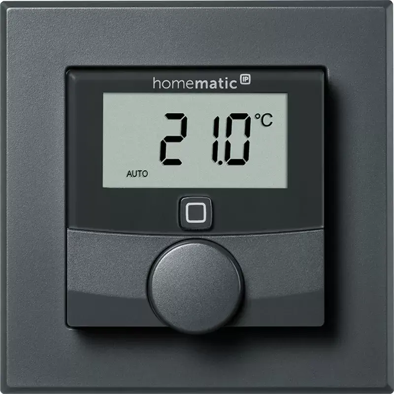 Termostato de pared HomeMatic HmIP-BWTH-A Antracita 230V — Regulador de temperatura ambiente, alimentado por red