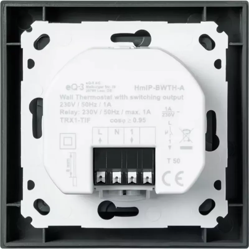 Termostato de pared HomeMatic HmIP-BWTH-A Antracita 230V — Regulador de temperatura ambiente, alimentado por red