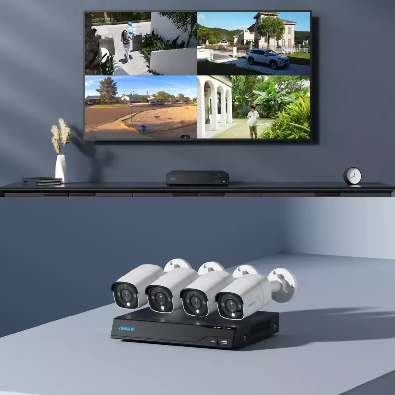 Reolink NVS8-8MB4 (PS4KB01-8) kit de videovigilancia PoE, NVR de 8 canales con HDD de 2 TB + 4 cámaras, 8 MP 4K (3840x2160)