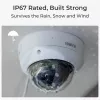 Reolink P437 cámara de seguridad IP domo 4K PoE, 8 MP 3840x2160, zoom óptico 5x 2,7–13,5 mm, visión nocturna en color, H.265, IK10, IP67, microSD hasta 256 GB, blanca