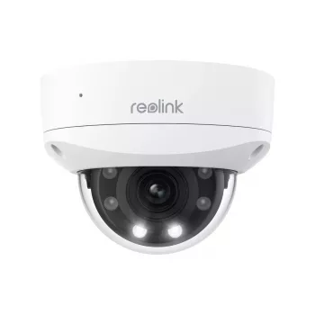 Cámara de vigilancia IP Reolink P437 4K Dome, 8 MP 3840x2160, zoom óptico 5x, PoE (IEEE 802.3af), IK10, IP67, soporte MicroSD hasta 256 GB