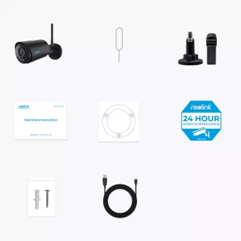 Cámara de vigilancia IP Reolink Argus B320-B — 3 MP bullet exterior inalámbrica, alimentación por batería/solar, Wi‑Fi, IP65, 2304×1296, H.265, audio bidireccional, microSD hasta 128 GB