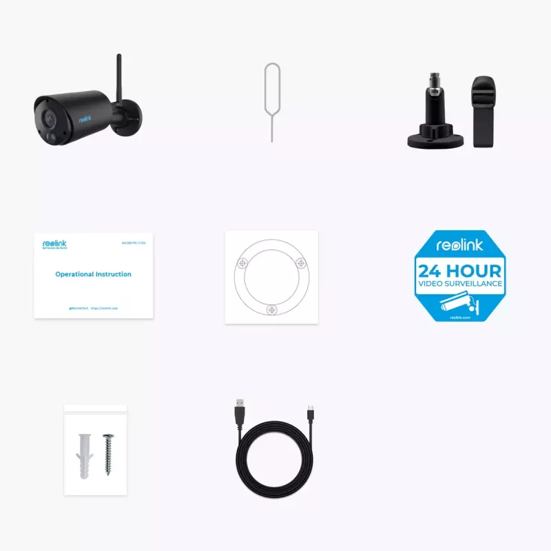 Reolink Argus B320-B cámara IP bullet inalámbrica de exterior 3 MP, batería/solar, Wi-Fi 2,4 GHz, 2304x1296, H.265, audio bidireccional, microSD hasta 128 GB, negra