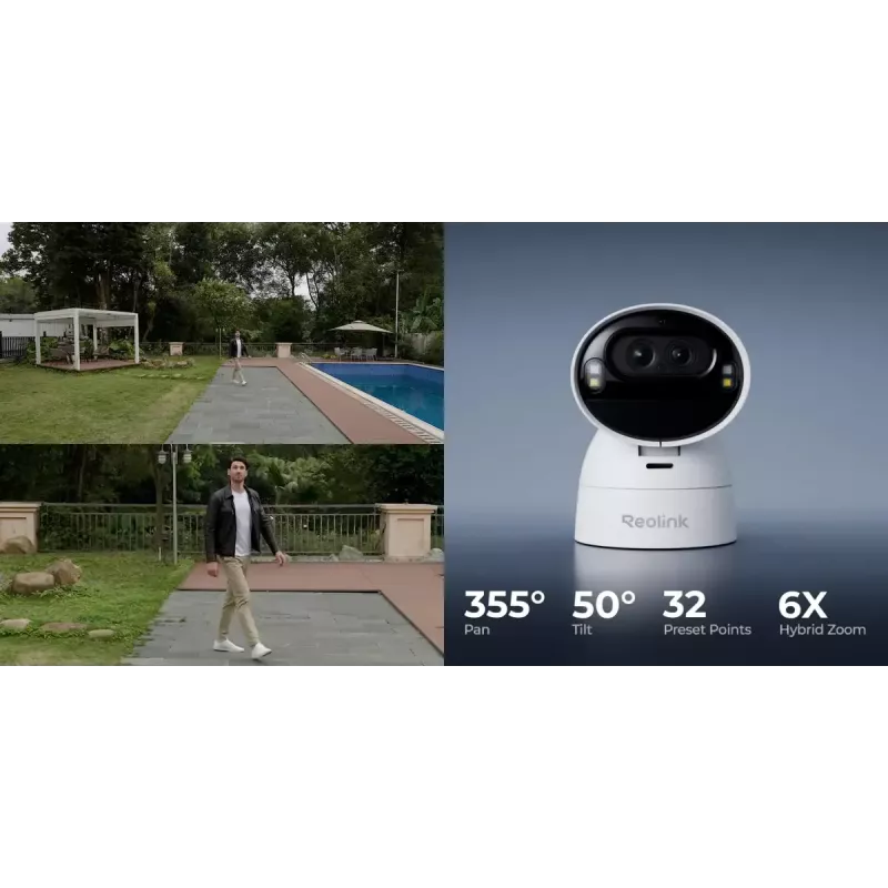 Cámara de seguridad IP Reolink Reolink Argus Series B740X inalámbrica interior/exterior montaje en techo/pared negro/blanco CMOS de 1/2,7 pulgadas giro 0–355° inclinación 0–50° detección 11 m