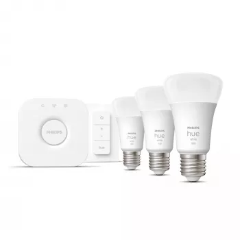 Philips Hue White Starterkit: 3 lámparas inteligentes E27 (1100) + interruptor regulador