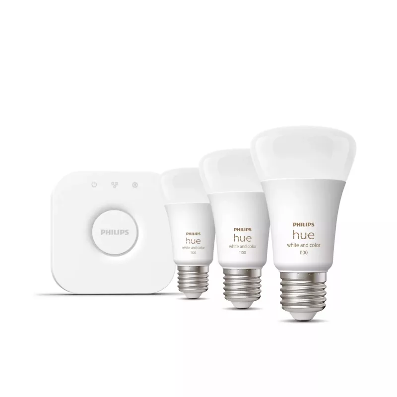 Kit de inicio de iluminación inteligente Philips Hue White and Colour Ambiance E27 Bluetooth Zigbee