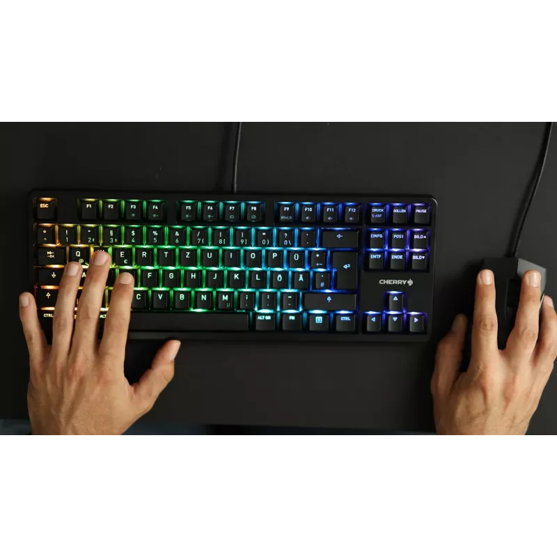 Teclado CHERRY G80-3000N RGB TKL universal USB QWERTZ alemán negro