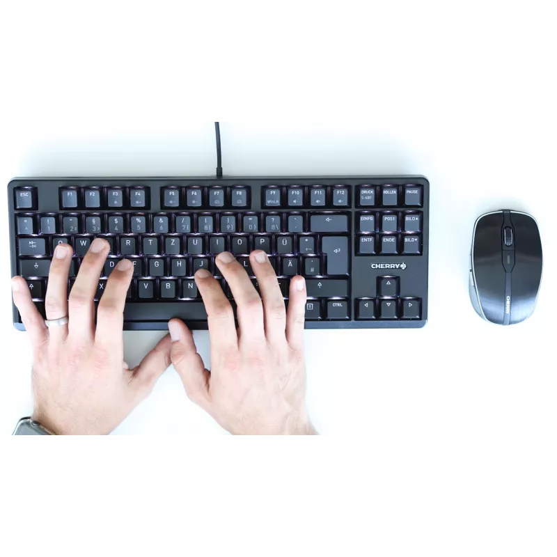 Teclado CHERRY G80-3000N RGB TKL universal USB QWERTZ alemán negro