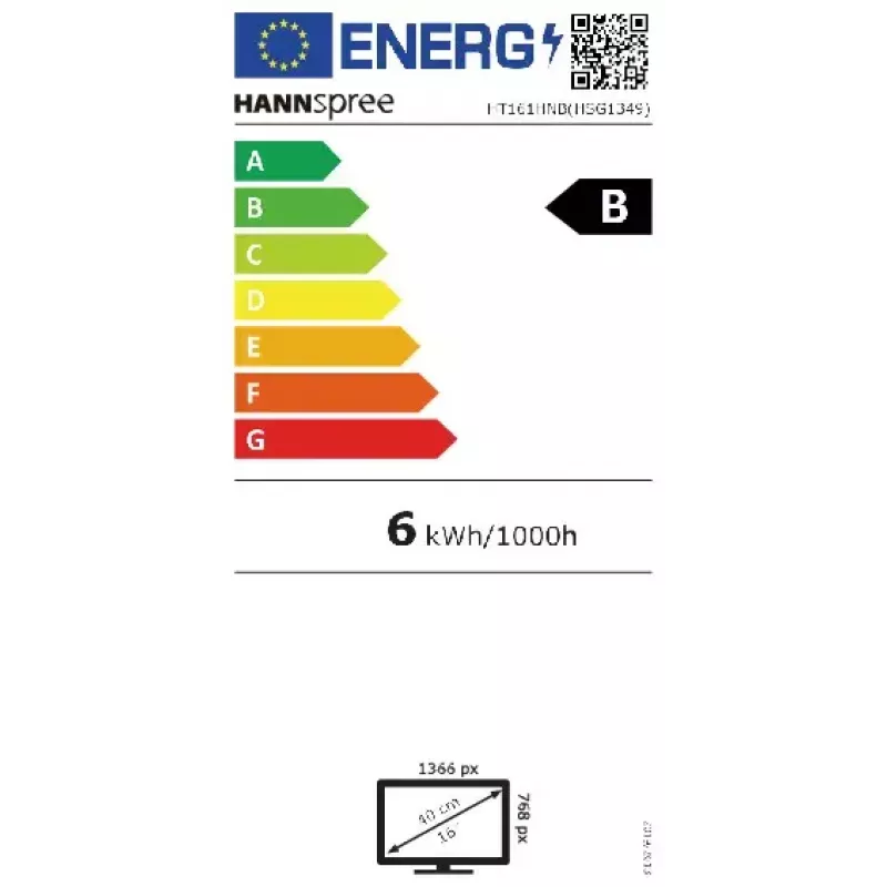Hannspree HT161HNB monitor de ordenador 39,6 cm (15,6 pulgadas) 1366 x 768 píxeles HD LED táctil de sobremesa negro