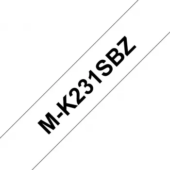 Brother M-K231SBZ cinta de etiquetas negro sobre blanco