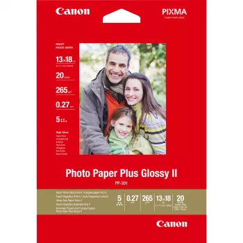 Canon PP-201 Glossy II papel fotográfico Plus 5x7 pulgadas – 20 hojas