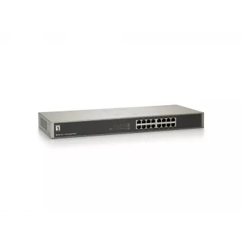 Switch Gigabit LevelOne de 16 puertos, no gestionado, Gigabit Ethernet (10/100/1000), dúplex completo, montaje en rack