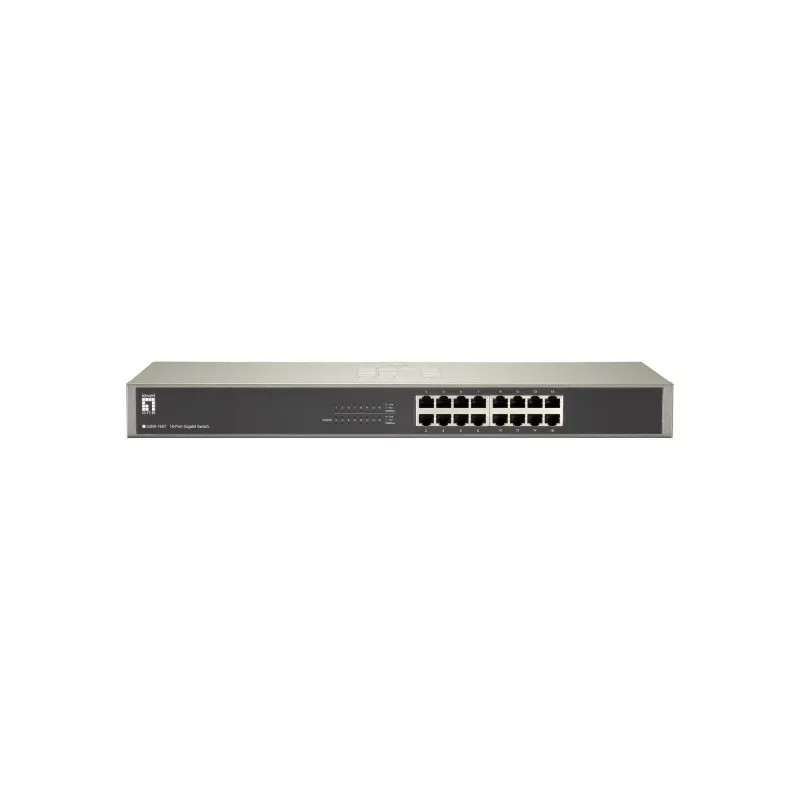 Switch Gigabit LevelOne de 16 puertos, no gestionado, Gigabit Ethernet (10/100/1000), dúplex completo, montaje en rack