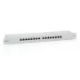 Panel de parcheo blindado Equip de 16 puertos Cat.6, gris claro, RJ-45, oro, Cat6, montaje en rack, 1U, gris