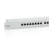 Panel de parcheo blindado Equip de 16 puertos Cat.6, gris claro, RJ-45, oro, Cat6, montaje en rack, 1U, gris