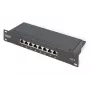 Panel de parcheo DIGITUS CAT6 8 puertos apantallado negro 10in