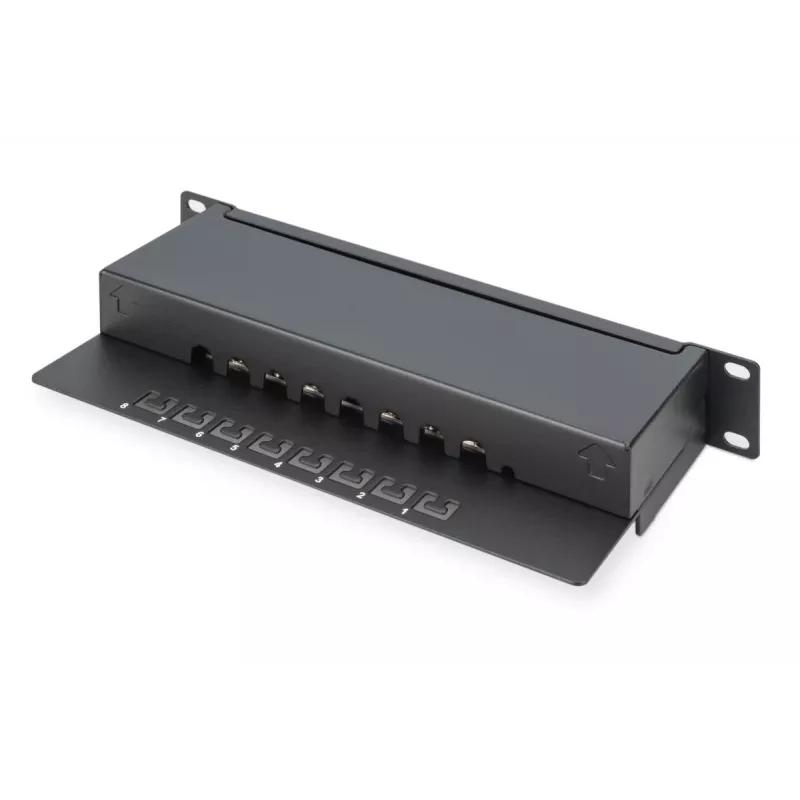 Panel de parcheo DIGITUS CAT6 8 puertos apantallado negro 10in