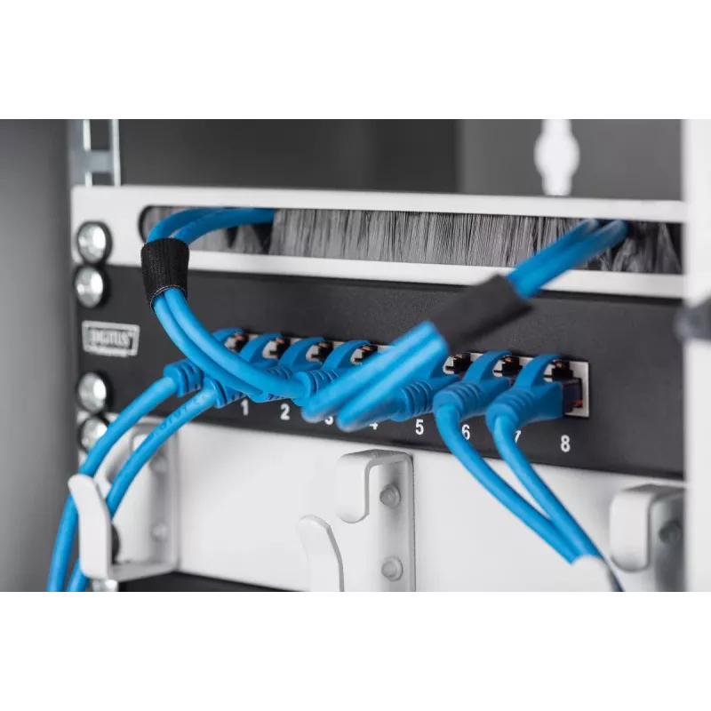 Panel de parcheo DIGITUS CAT6 8 puertos apantallado negro 10in