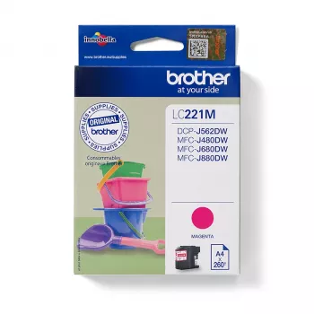 Brother LC221M Cartucho de tinta, magenta, 260 páginas