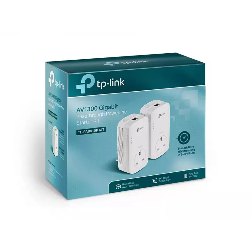 Adaptador PowerLine TP-Link TL-PA8010P KIT 1300 Mbit/s Ethernet LAN blanco 2 uds.