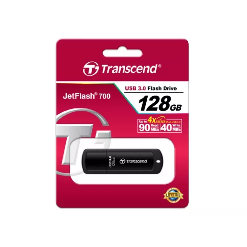 TRANSCEND Jetflash 700 - 128GB memoria USB - USB 3.0 - negro