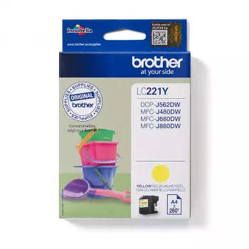Cartucho de tinta Brother LC221Y, 1 ud. Original Amarillo