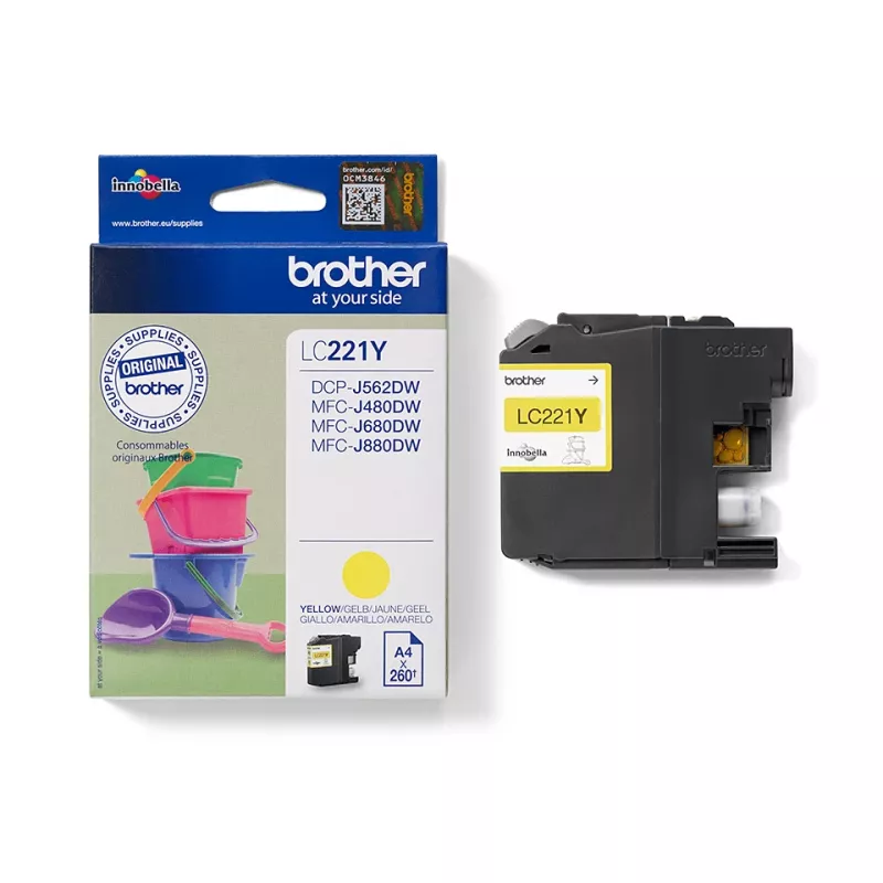 Cartucho de tinta Brother LC221Y, 1 ud. Original Amarillo
