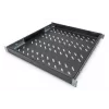 DIGITUS Bandeja fija 1U, ajustable para armarios de 800 mm de profundidad, 500 mm de profundidad, color negro (RAL 9005)