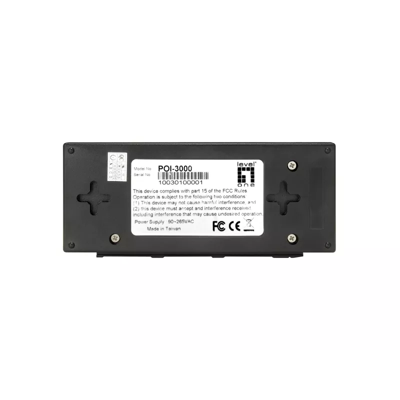 LevelOne POI-3000 inyector Gigabit PoE+, 30 W, negro