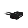 Switch KVM LevelOne 2 puertos USB VGA Cable, soporte de audio, 2048 x 1536 píxeles, Negro