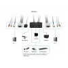 Switch KVM LevelOne 2 puertos USB VGA Cable, soporte de audio, 2048 x 1536 píxeles, Negro