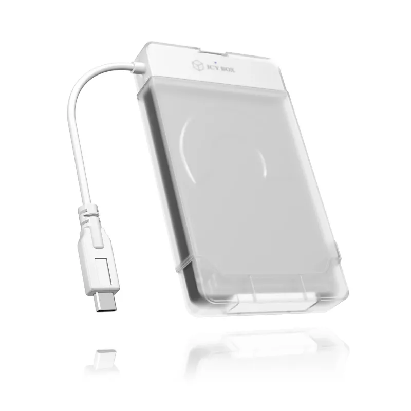 ICY BOX IB-AC703-C caja para HDD/SSD transparente, blanco 2,5 inch