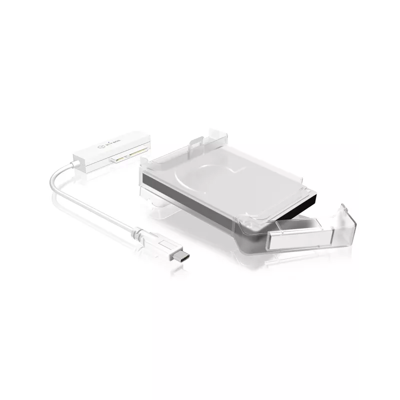 ICY BOX IB-AC703-C caja para HDD/SSD transparente, blanco 2,5 inch