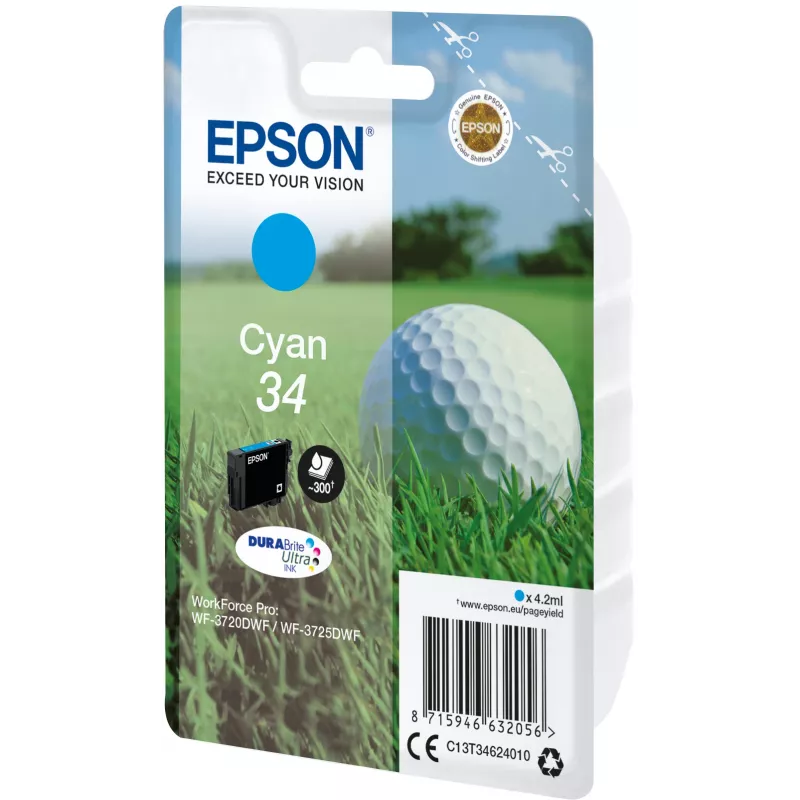 Epson Golf Ball pack individual cian 34 tinta DURABrite Ultra
