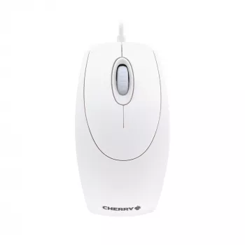 CHERRY WHEELMaus Ratón óptico con cable, Gris claro, PS2/USB, Ambidiestro, Óptico, USB Type-A, 1000 DPI, Blanco