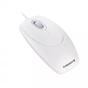 CHERRY WHEELMaus Ratón óptico con cable, Gris claro, PS2/USB, Ambidiestro, Óptico, USB Type-A, 1000 DPI, Blanco