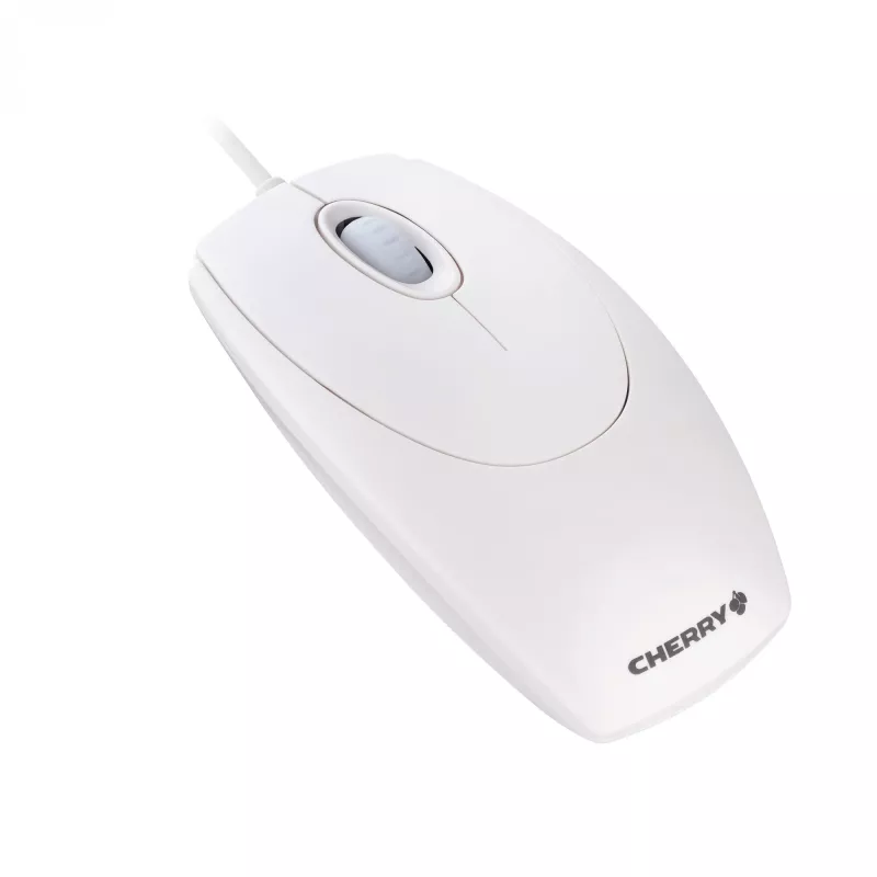 CHERRY WHEELMaus Ratón óptico con cable, Gris claro, PS2/USB, Ambidiestro, Óptico, USB Type-A, 1000 DPI, Blanco