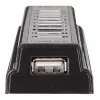 Hub de sobremesa Manhattan USB-A 10 puertos, 10x puertos USB-A, 480 Mbit/s (USB 2.0), alimentación por USB o fuente de alimentación externa (no incluida) para mayor rendimiento en los dispositivos conectados