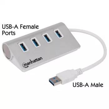 Hub USB Manhattan USB-A 4 puertos