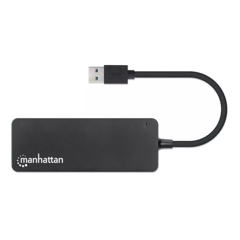 Hub Manhattan USB-A 4 puertos, 4x puertos USB-A, 5 Gbps (USB 3.2 Gen1 también conocido como USB 3.0), alimentado por USB (no requiere fuente de alimentación externa), equivalente a ST4300PBU3 y ST4300MINU3B