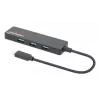 Dock/Hub Manhattan USB-C, conexiones (4): USB-A (x4), 5 Gbps (USB 3.2 Gen1 también conocido como USB 3.0), alimentado por USB (no requiere fuente de alimentación externa), equivalente a HB30CM4AB