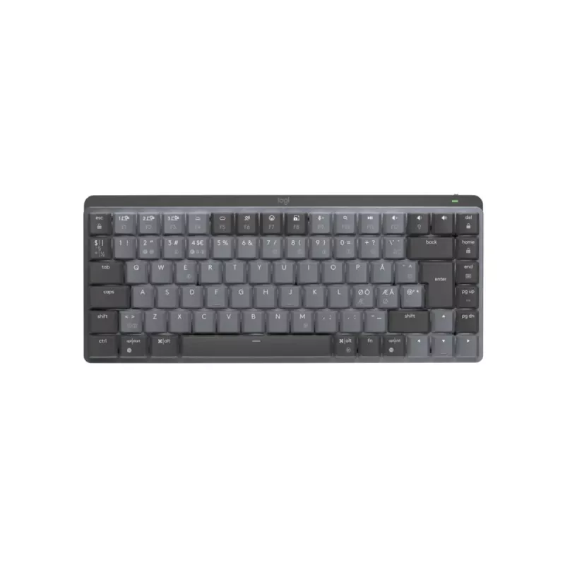 Teclado LOGITECH Mx Mechanical Mini Inalámbrico minimalista con retroiluminación – Grafito, Táctil Silencioso, Qwerty, Dansk/Norsk/Svenska/Suomalainen