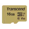 Tarjeta Micro SDHC TRANSCEND 500s 16 GB UHS-I U3 MLC con adaptador