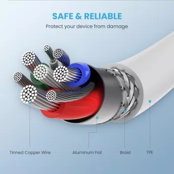 Ugreen 10493 cable Lightning 1 m blanco
