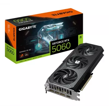 GIGABYTE GeForce RTX 5060 GAMING OC 8G tarjeta gráfica - 8GB GDDR7, 128bit, PCI-E 5.0, 2595 MHz frecuencia núcleo, 3 x DisplayPort, 1 x HDMI, GV-N5060GAMING OC-8GD