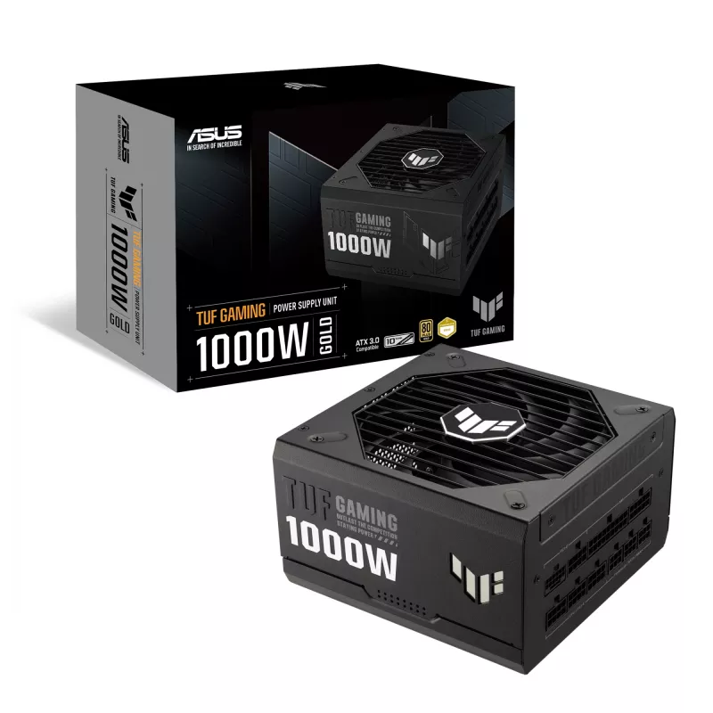 ASUS TUF Gaming 1000W Gold fuente de alimentación, ATX, 80 PLUS Gold, totalmente modular, ventilador de 135 mm, negra