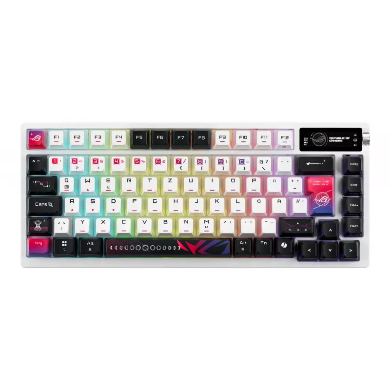 Teclado ASUS ROG Azoth X Gaming USB + RF Wireless + Bluetooth QWERTZ Blanco