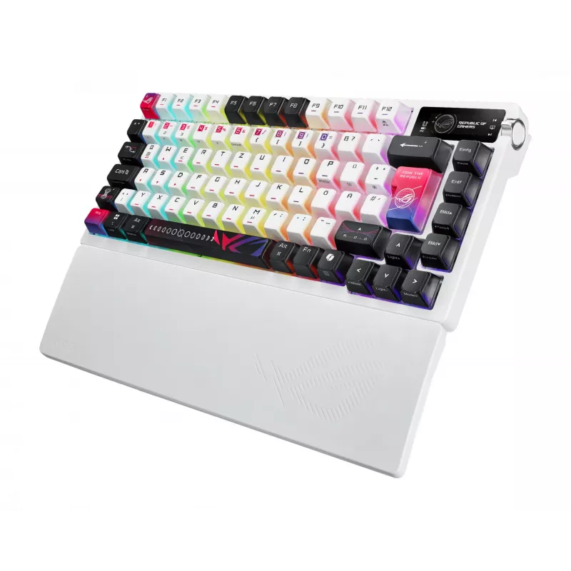 Teclado ASUS ROG Azoth X Gaming USB + RF Wireless + Bluetooth QWERTZ Blanco