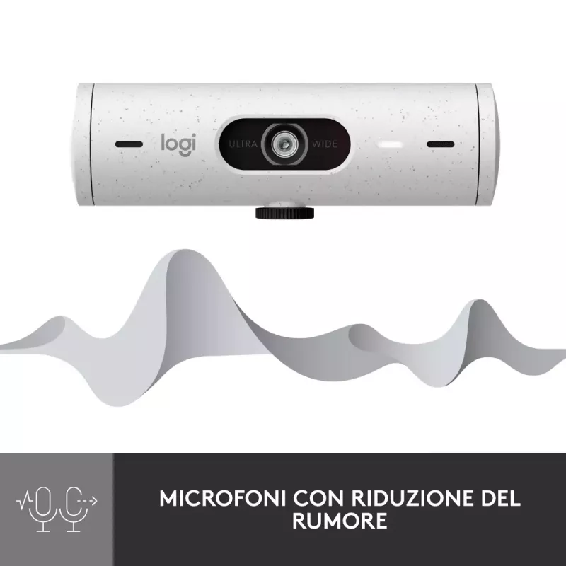Webcam Logitech Brio 500 Full HD 4MP USB-C Blanca