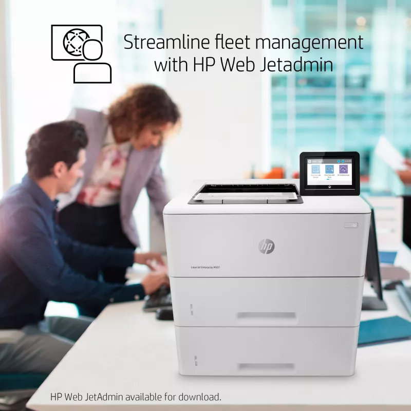 HP LaserJet Enterprise M507x, Láser, 1200 x 1200 DPI, A4, 43 ppm, impresión a doble cara, con red